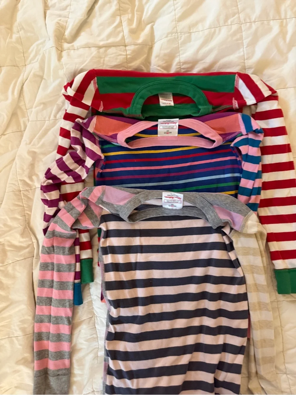 Hanna Andersson Striped Kids Tops - Red, Green, Pink, Gray, Blue